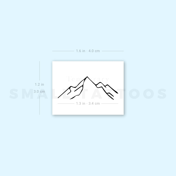 Mountain Peak Temporary Tattoo (Set of 3)