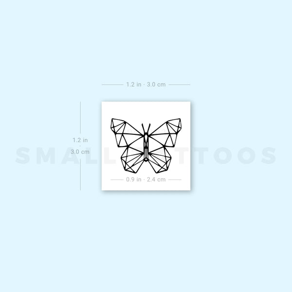 Low Poly Butterfly Temporary Tattoo (Set of 3)