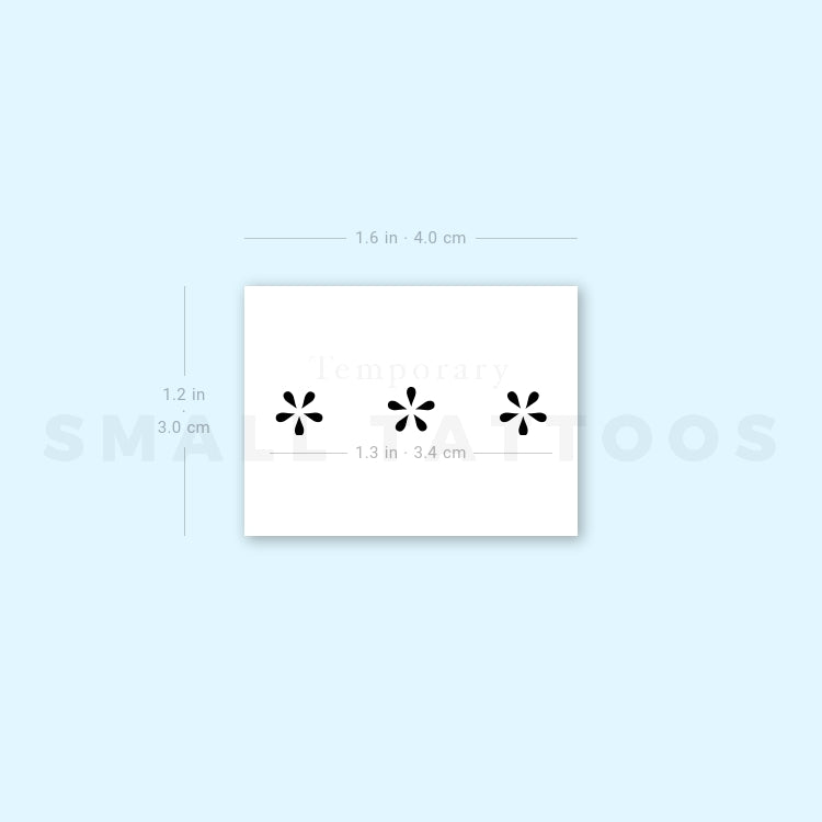 Minimalist Flower Ornament Temporary Tattoo (Set of 3)