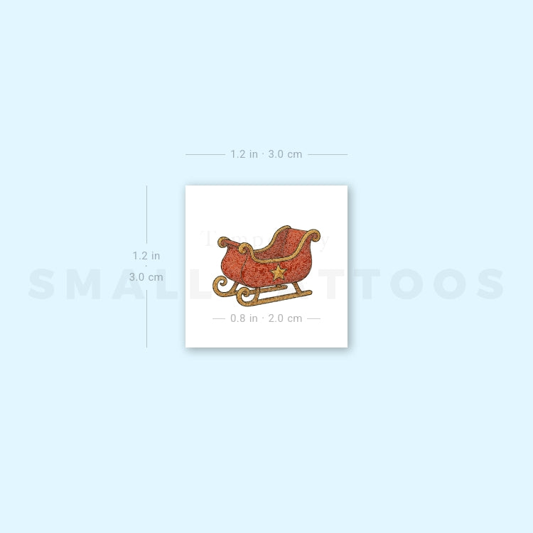 Sleigh Temporary Tattoo (Set of 3)
