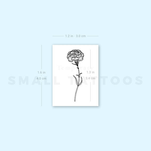 Carnation Temporary Tattoo (Set of 3)