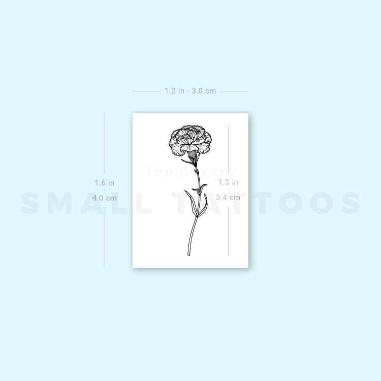 Carnation Temporary Tattoo (Set of 3)