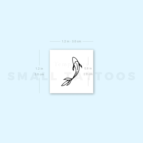 Minimalist Koi Fish Temporary Tattoo (Set of 3)