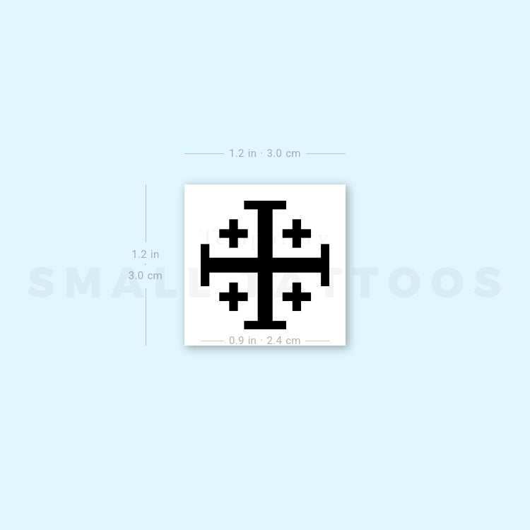 Jerusalem Cross Temporary Tattoo (Set of 3)