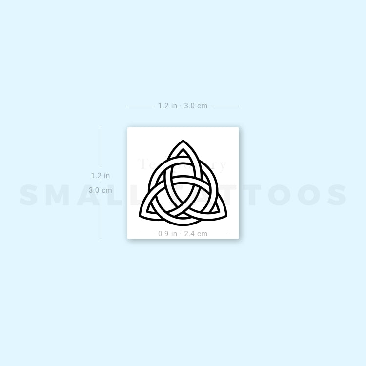 Small Interlaced Trinity Knot Temporary Tattoo (Set of 3)