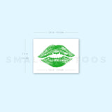 Green Kiss Mark Temporary Tattoo (Set of 3)