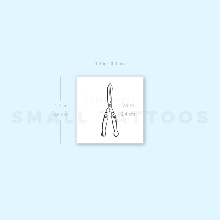 Hedge Shears Temporary Tattoo (Set of 3)