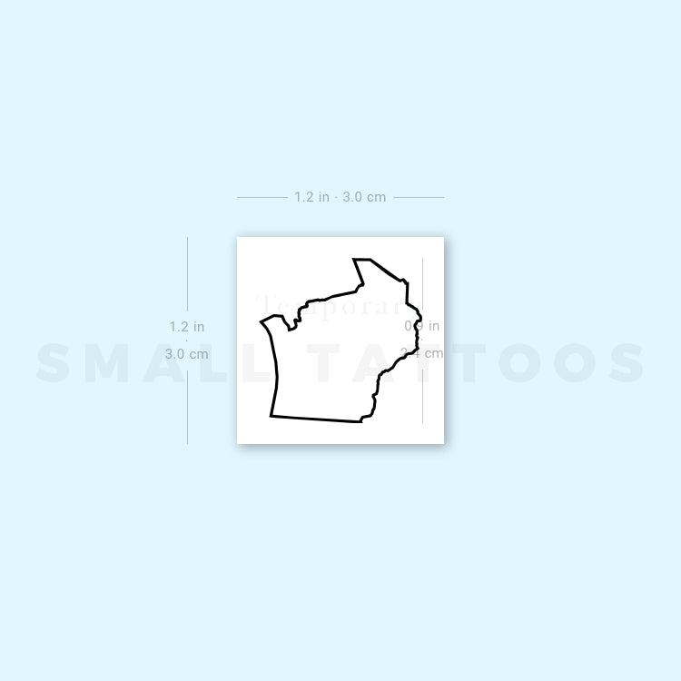Wisconsin Map Outline Temporary Tattoo (Set of 3)