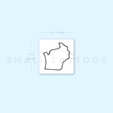 Wisconsin Map Outline Temporary Tattoo (Set of 3)
