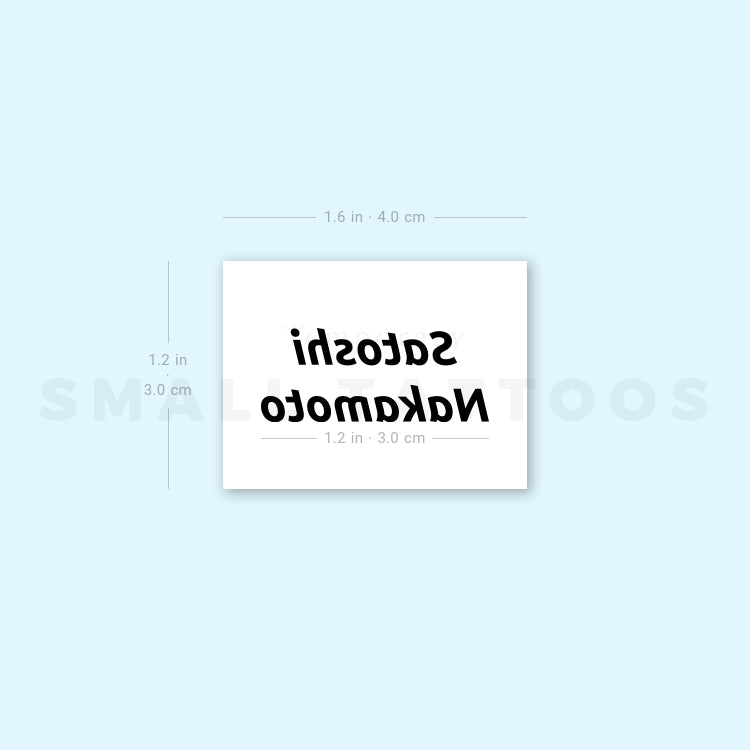 Tatuaje temporal de Satoshi Nakamoto (juego de 3)