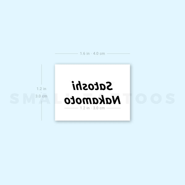 Satoshi Nakamoto Temporary Tattoo (Set of 3)