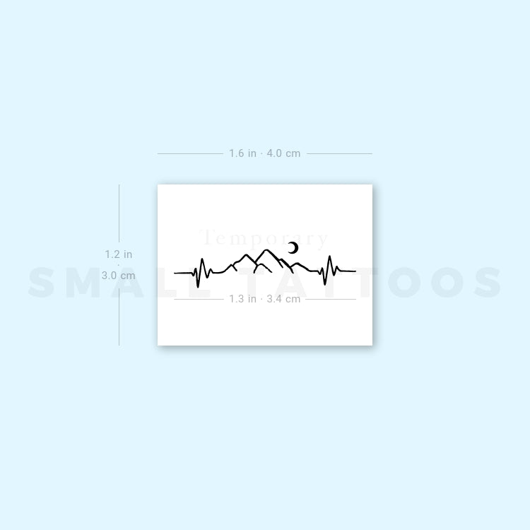 Mountain Heartbeat Temporary Tattoo (Set of 3)