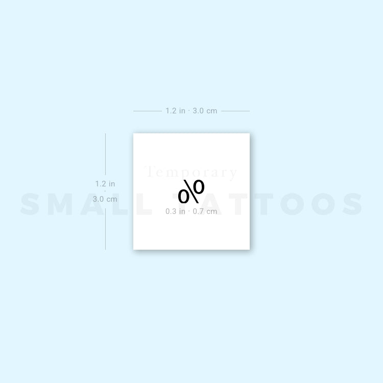 Percentage Sign % Temporary Tattoo (Set of 3)