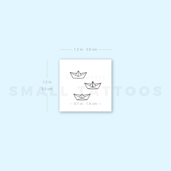 Three Little Paper Boats Temporary Tattoo (Set of 3)