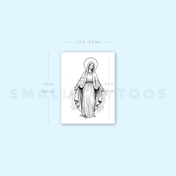 Enlightened Virgin Mary Temporary Tattoo (Set of 3)