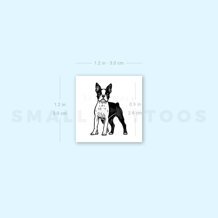 Tatuaje temporal de Boston Terrier (juego de 3)