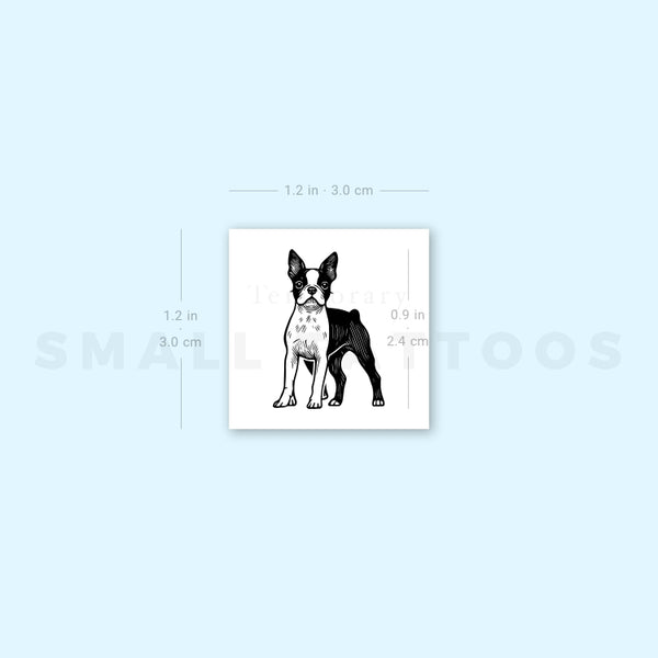 Boston Terrier Temporary Tattoo (Set of 3)