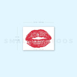 Red Kiss Mark Temporary Tattoo (Set of 3)