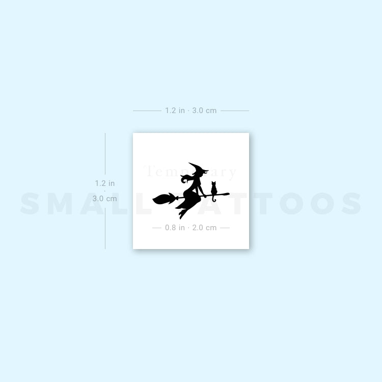 Flying Witch Temporary Tattoo (Set of 3)