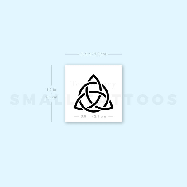 Small Black Interlaced Trinity Knot Temporary Tattoo (Set of 3)