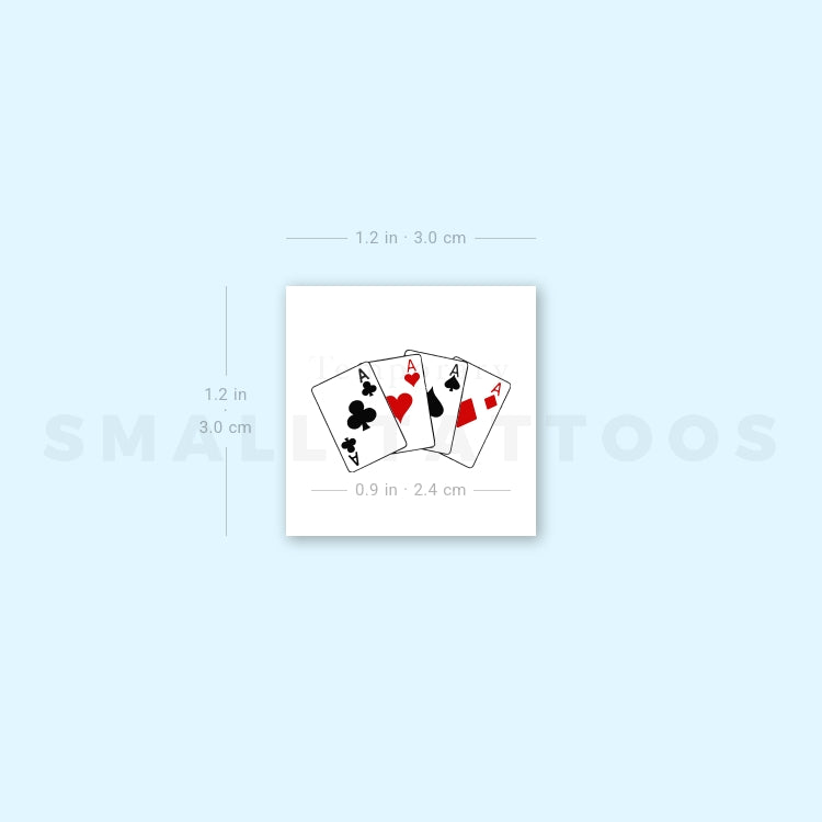Playing Card Aces Temporary Tattoo (Set of 3)