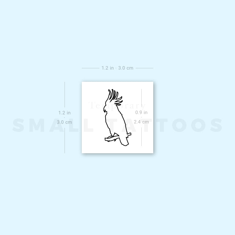 Fine Line Cockatoo Temporary Tattoo (Set of 3)