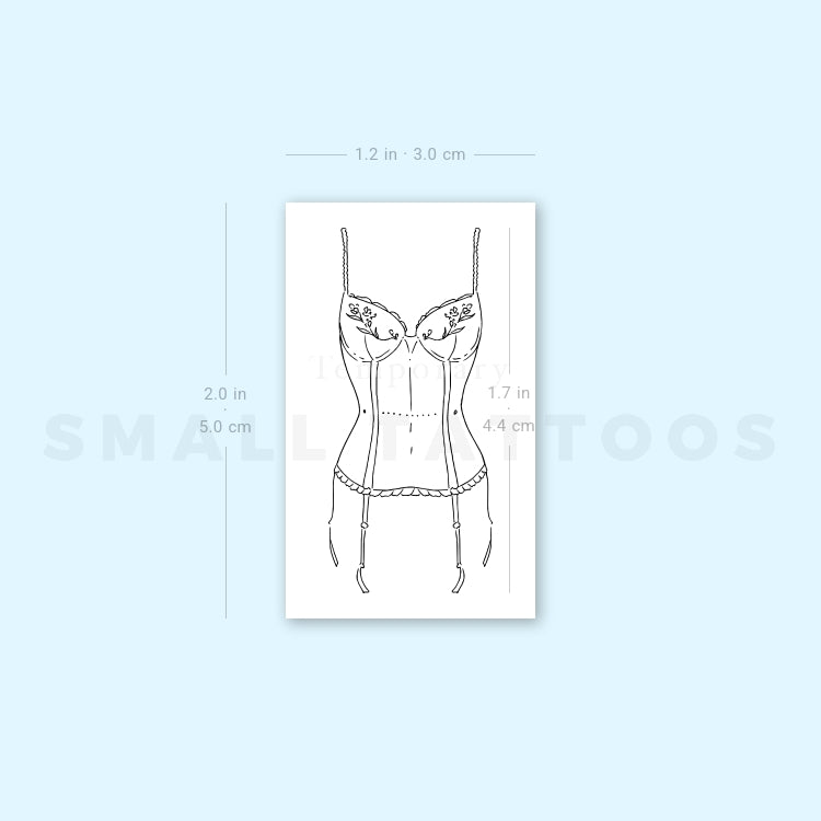 Corset Temporary Tattoo By M3.Ink (Set of 3)