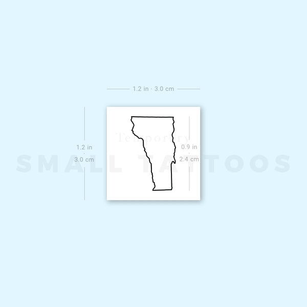 Vermont Map Outline Temporary Tattoo (Set of 3)