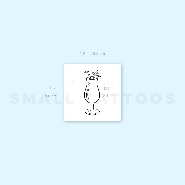 Piña Colada Temporary Tattoo (Set of 3)