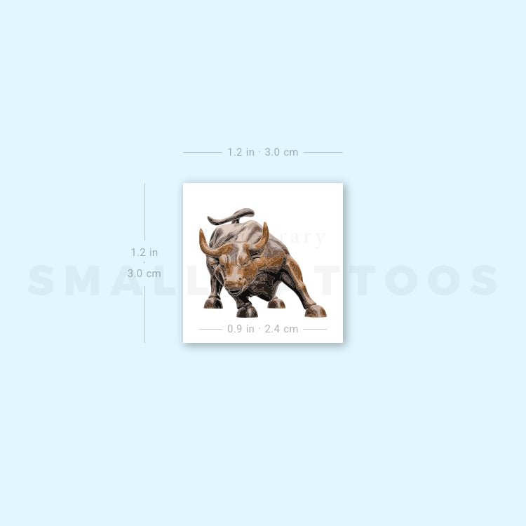 NY Charging Bull Temporary Tattoo (Set of 3)