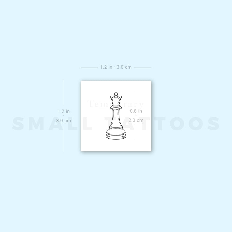 Chess Queen Temporary Tattoo (Set of 3)