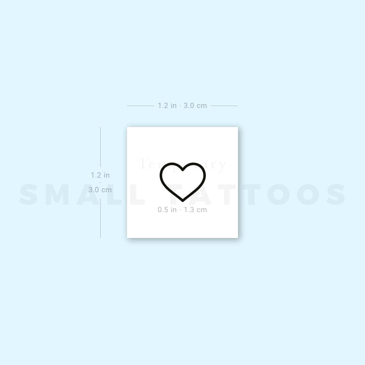 Little Heart Outline Temporary Tattoo (Set of 3)