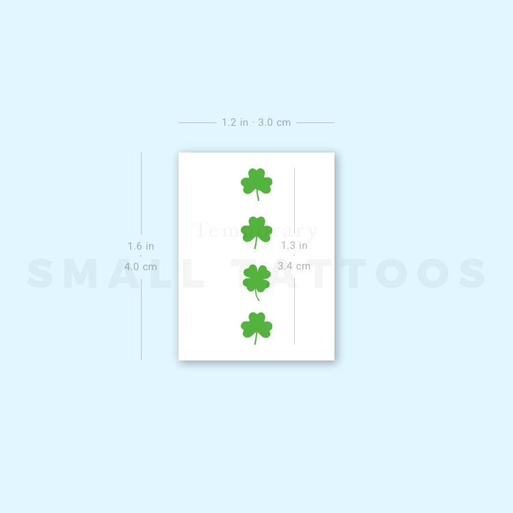 Four Clovers Temporary Tattoo (Set of 3)