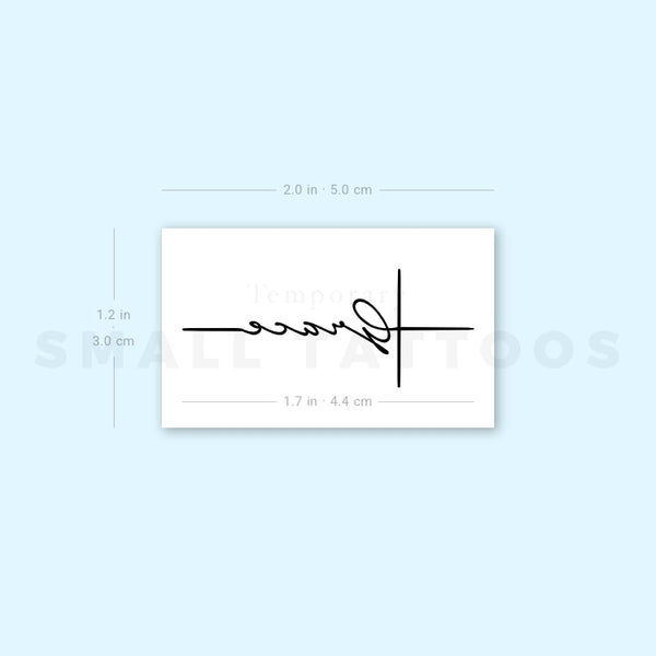 Christian Cross Grace Temporary Tattoo (Set of 3)