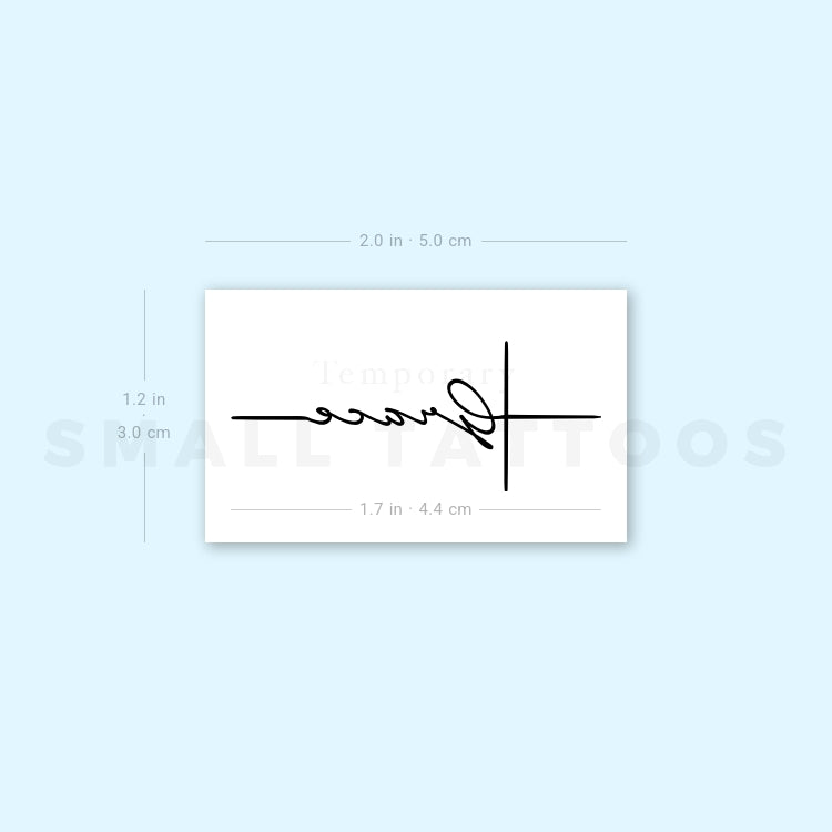 Christian Cross Grace Temporary Tattoo (Set of 3)