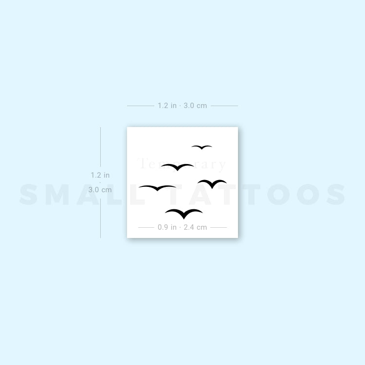 Flying Sea Birds Temporary Tattoo (Set of 3)