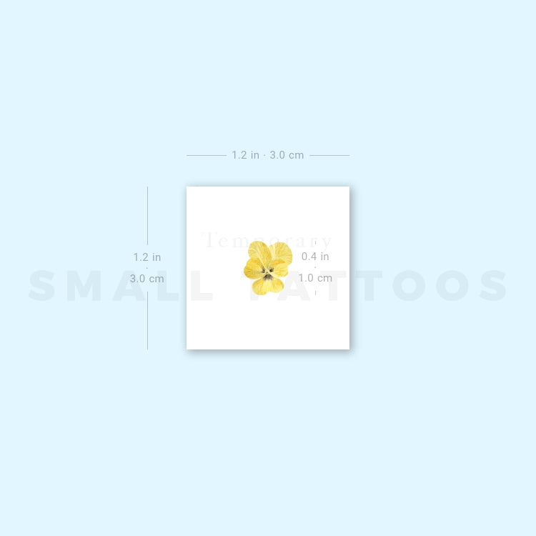 Tatuaje temporal de pensamiento amarillo pequeño (juego de 3)