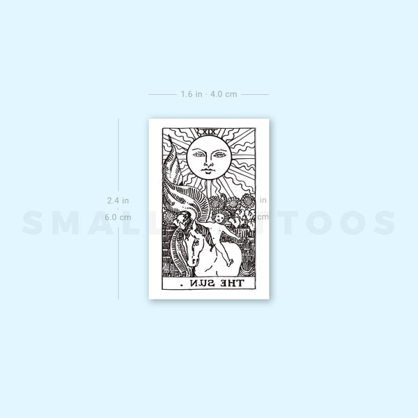 The Sun Tarot Card Temporary Tattoo (Set of 3)