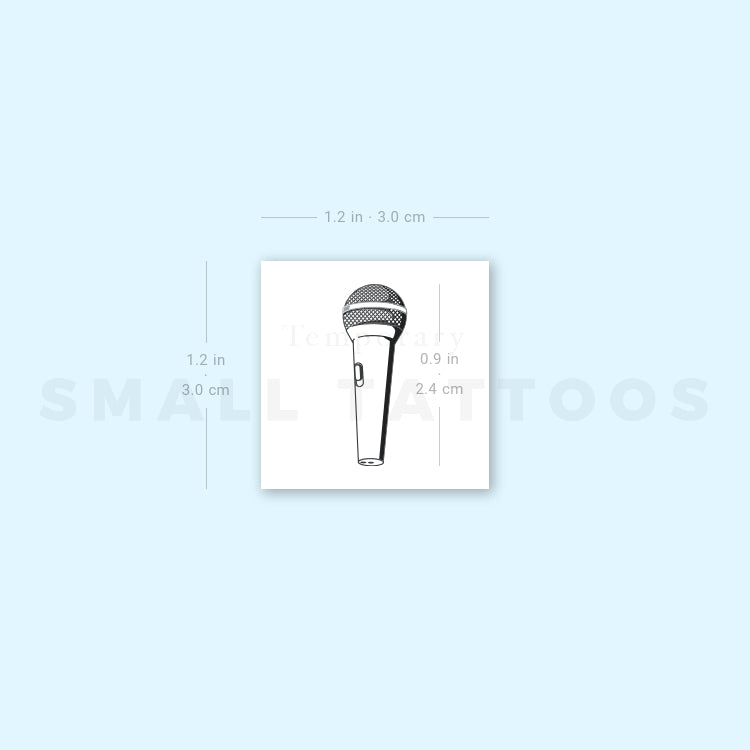 Microphone Temporary Tattoo (Set of 3)