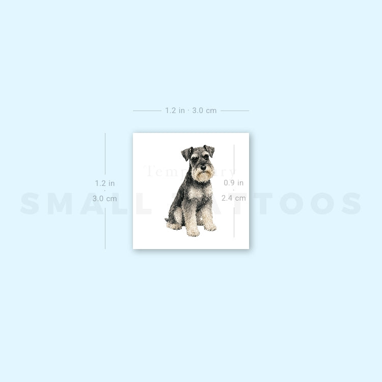 Watercolor Schnauzer Temporary Tattoo (Set of 3)