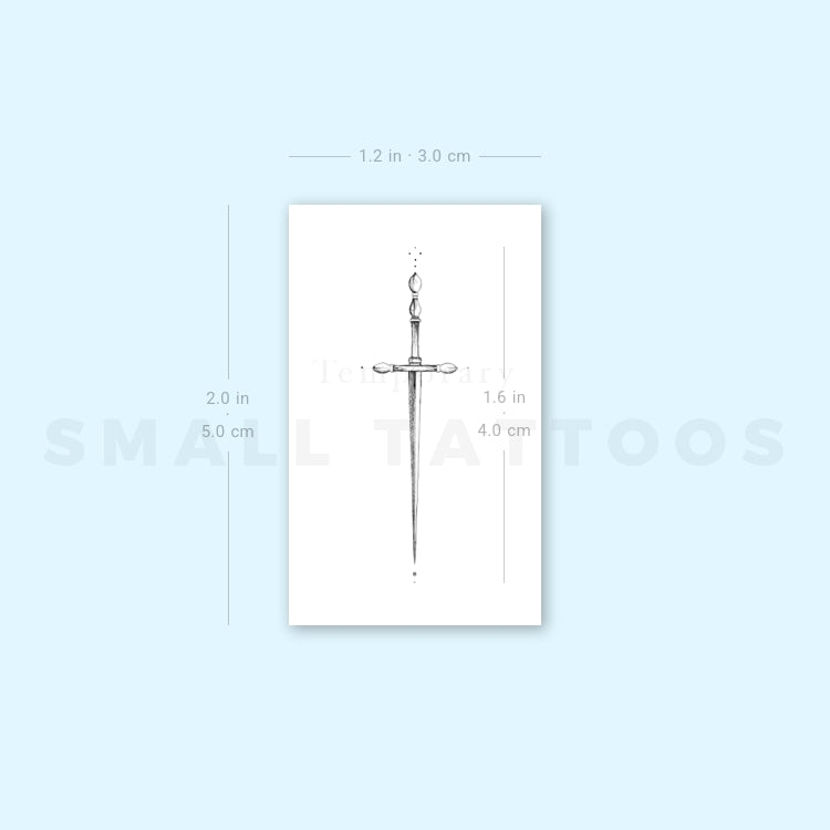 Dagger By Stefano Mazza Temporary Tattoo (Set of 3)