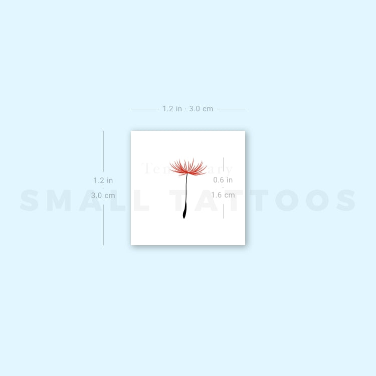 Red Dandelion Seed Temporary Tattoo (Set of 3)