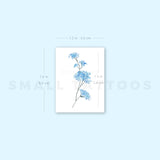 Small Blue Baby's Breath Temporary Tattoo (Set of 3)