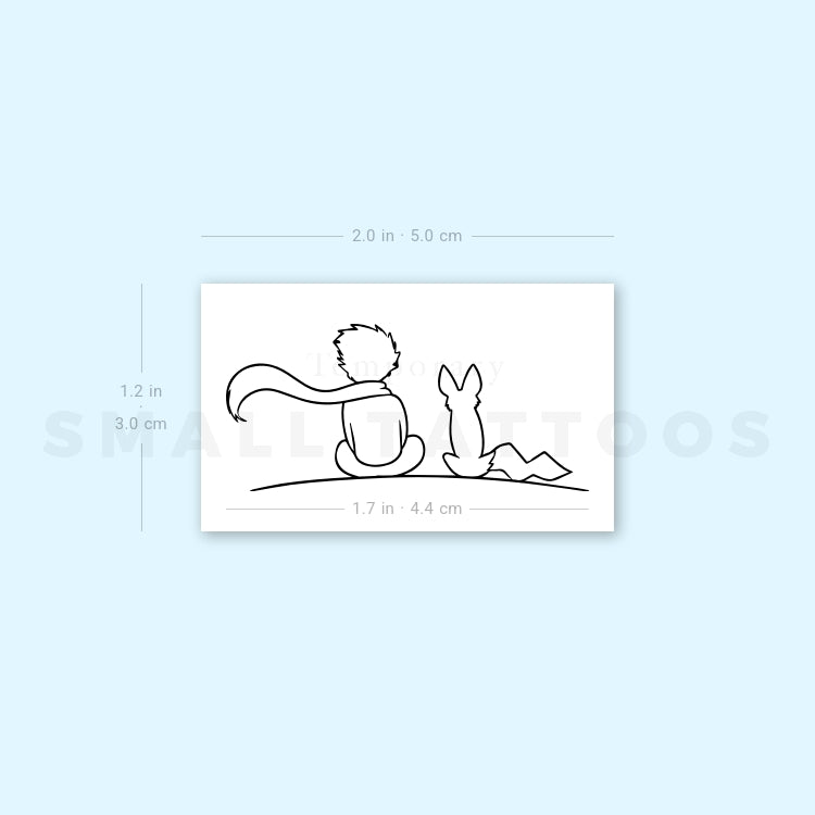 Little Prince And Fox Temporary Tattoo (Set of 3)
