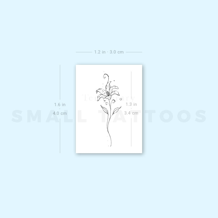 Lily Stargazer By Stefano Mazza Temporary Tattoo (Set of 3)