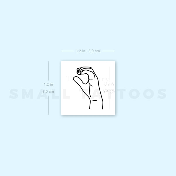 Sign Language C Temporary Tattoo (Set of 3)