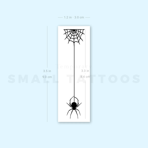 Spiderweb Hanging Spider Temporary Tattoo (Set of 3)
