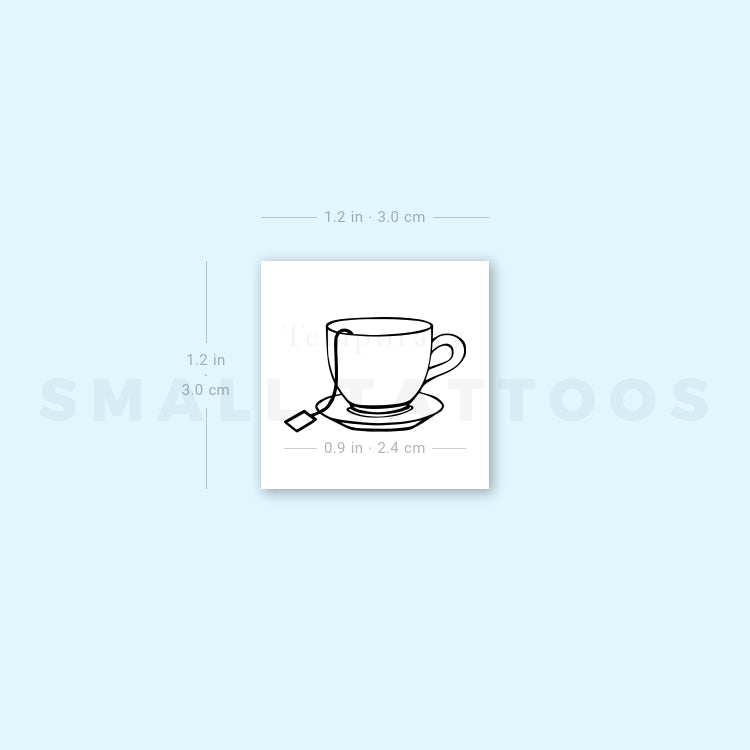 Teacup And Teabag Temporary Tattoo (Set of 3)