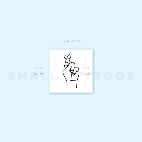 Sign Language R Temporary Tattoo (Set of 3)