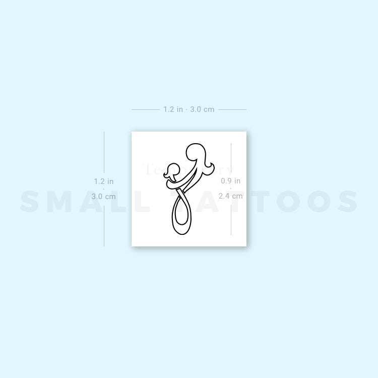 Mother Daughter Symbol Outline Temporary Tattoo (Set of 3)